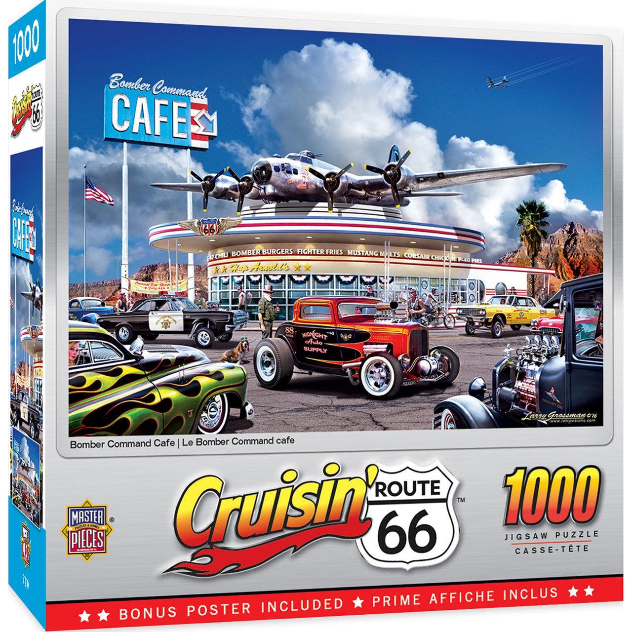 MasterPieces-Cruisin‘ Route 66 - Bomber Command Café - 1000 Piece Puzzle-72078-Legacy Toys