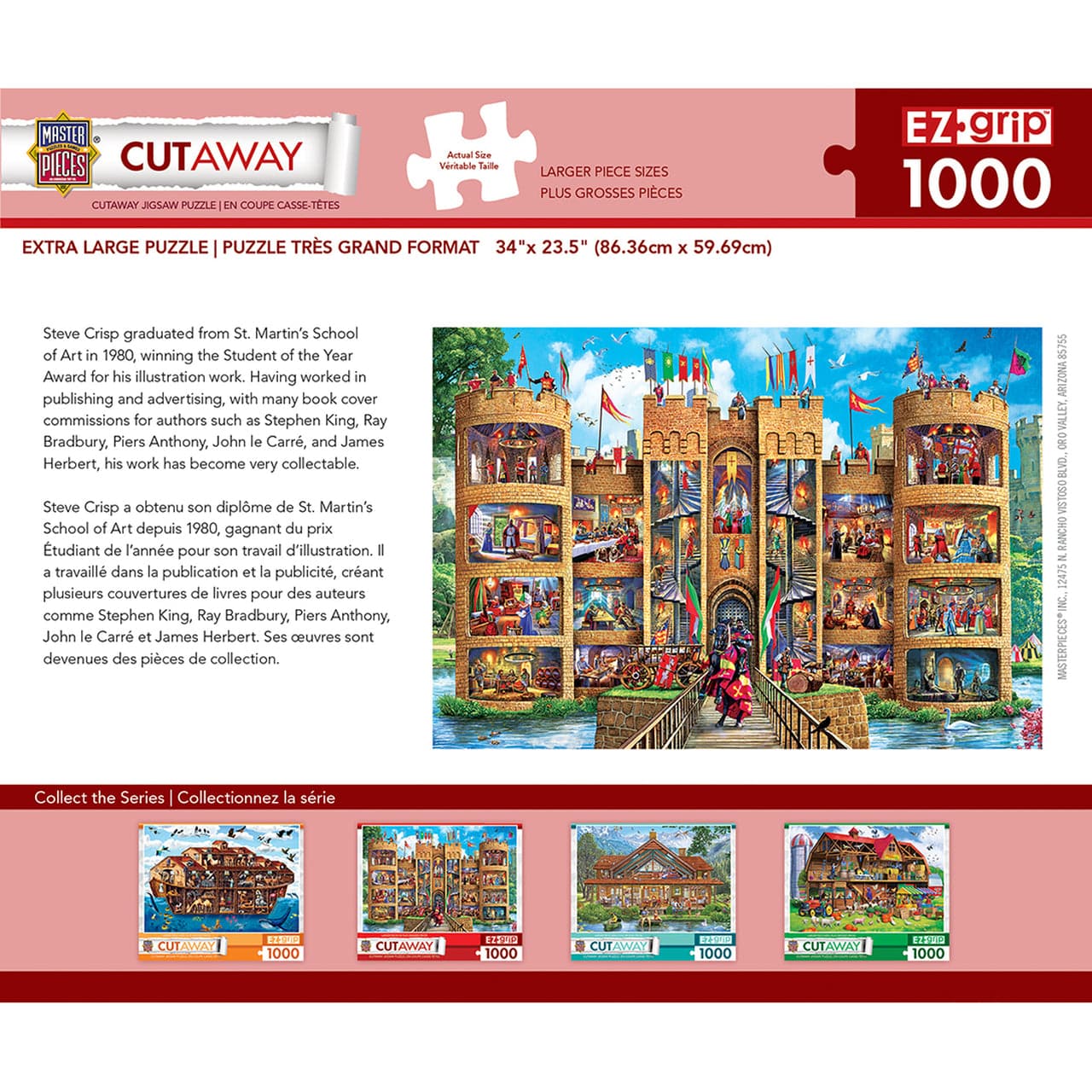 MasterPieces-Cutaways - Medieval Castle - 1000 Piece EZGrip Puzzle-71964-Legacy Toys