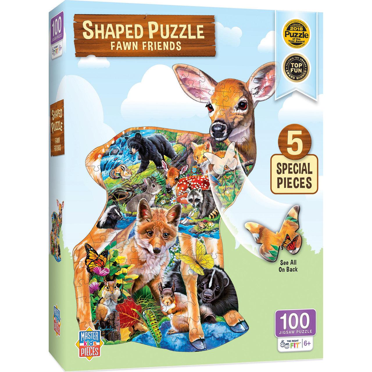 MasterPieces-Fawn Friends - 100 Piece Shaped Puzzle-12228-Legacy Toys