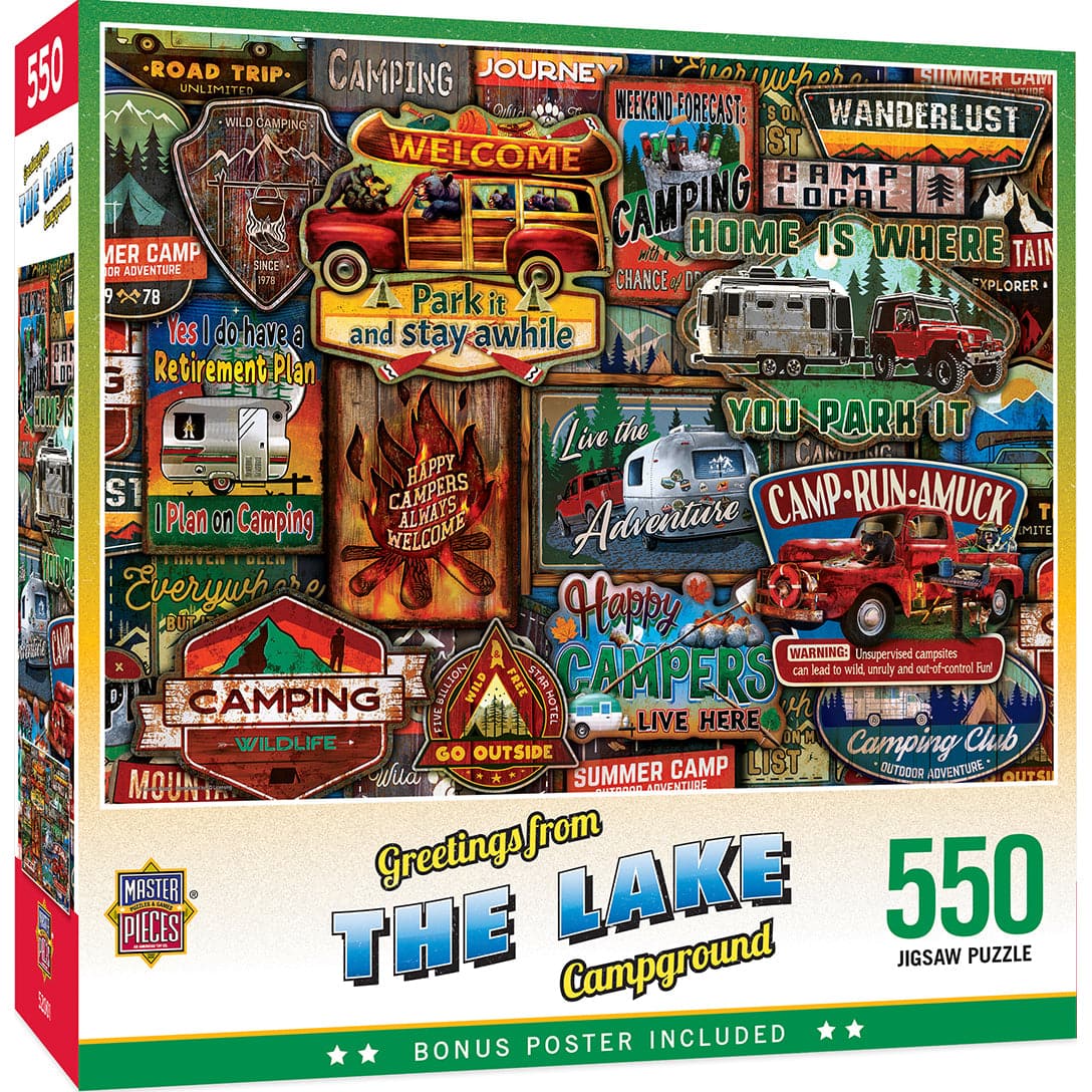 MasterPieces-Greetings From - The Lake - 550 Piece Puzzle-32145-Legacy Toys