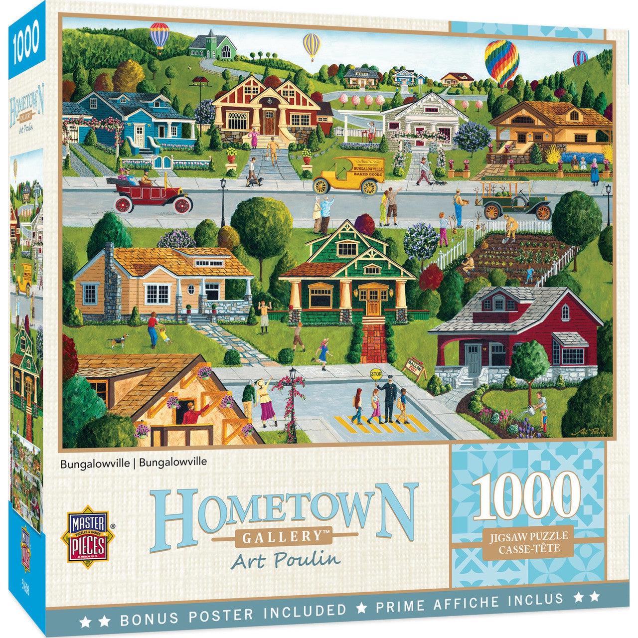 MasterPieces-Hometown Gallery - Bungalowville - 1000 Piece Puzzle-71824-Legacy Toys