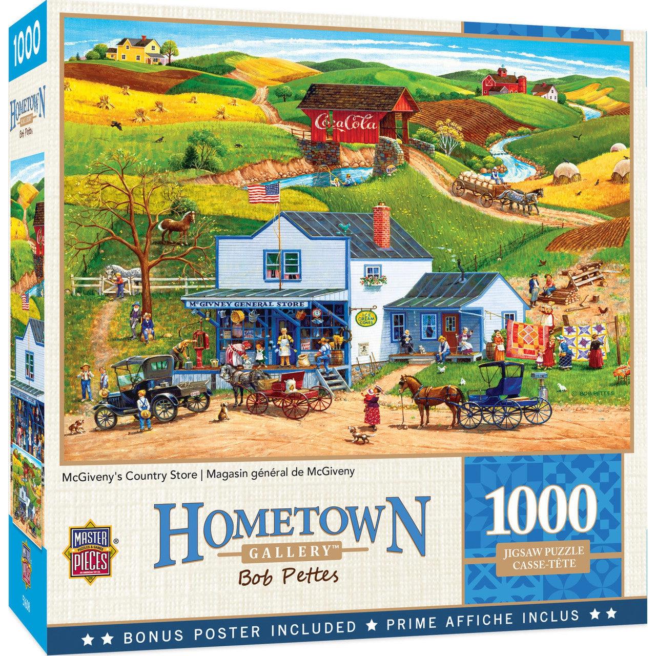 MasterPieces-Hometown Gallery - McGiveny's Country Store - 1000 Piece Puzzle-72027-Legacy Toys