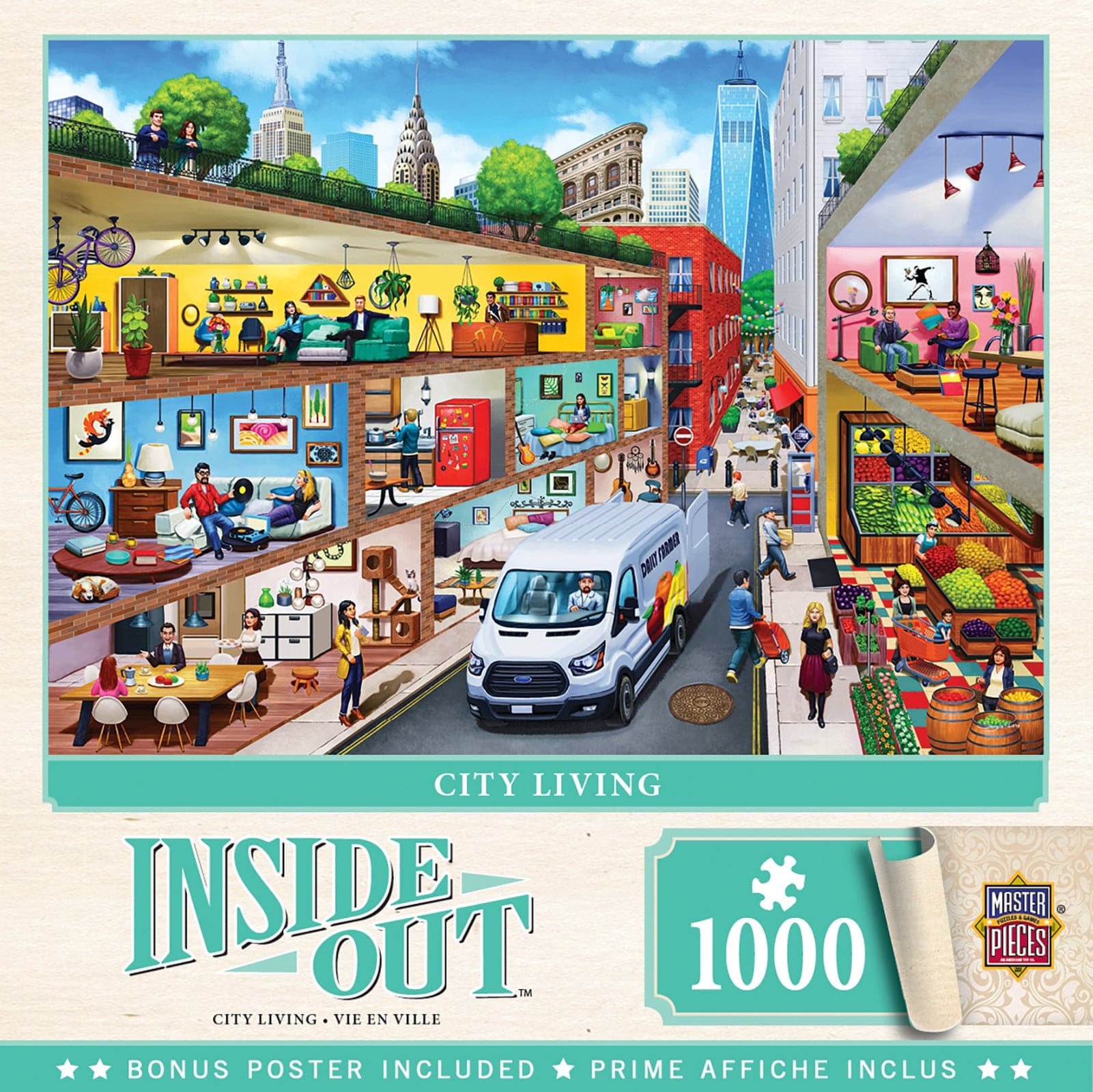 MasterPieces-Inside Out - City Living - 1000 Piece Puzzle-71910-Legacy Toys