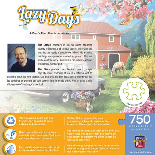 MasterPieces-Lazy Days - A Farm's Alive - 750 Piece Puzzle-32054-Legacy Toys