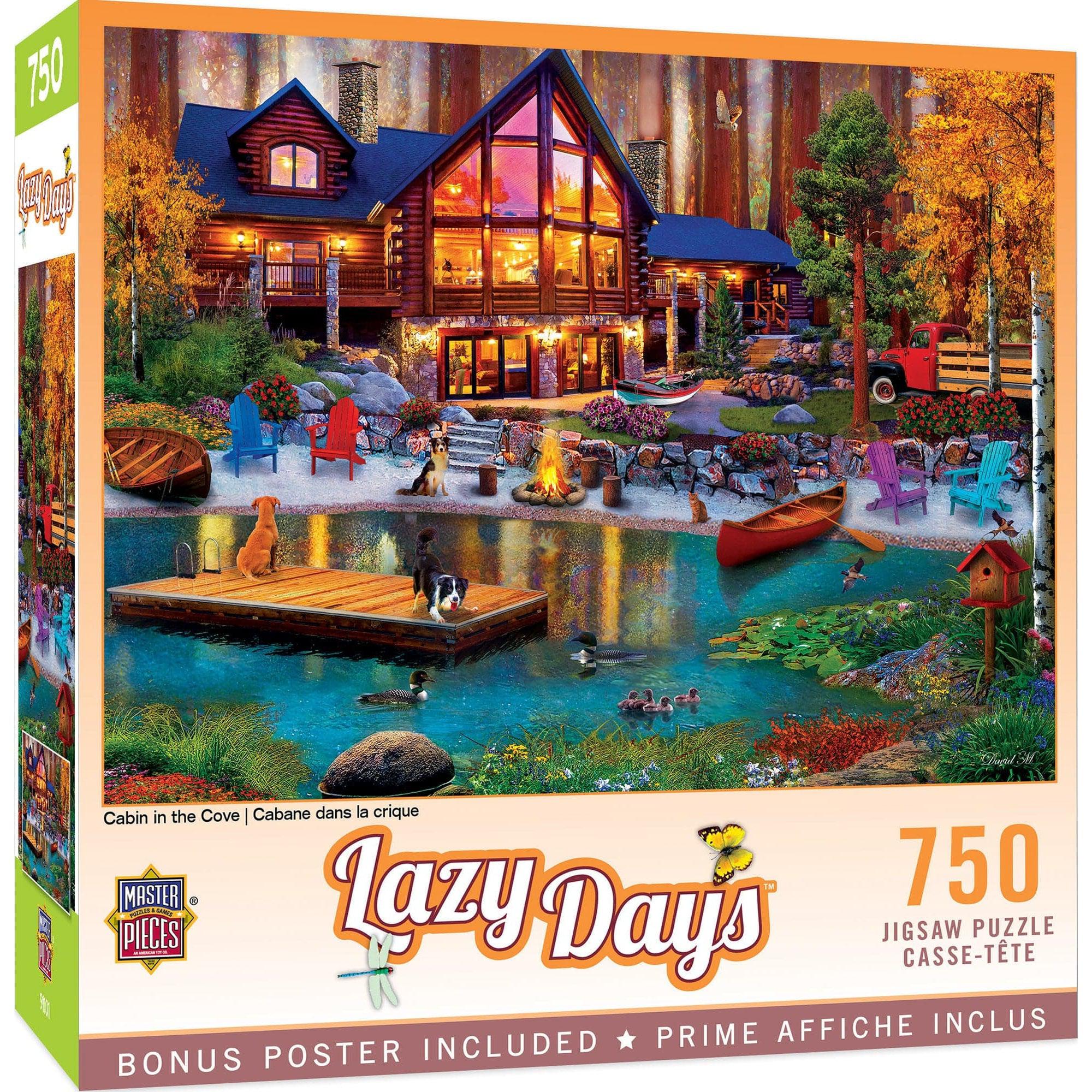 MasterPieces-Lazy Days - Cabin in the Cove - 750 Piece Puzzle-32258-Legacy Toys