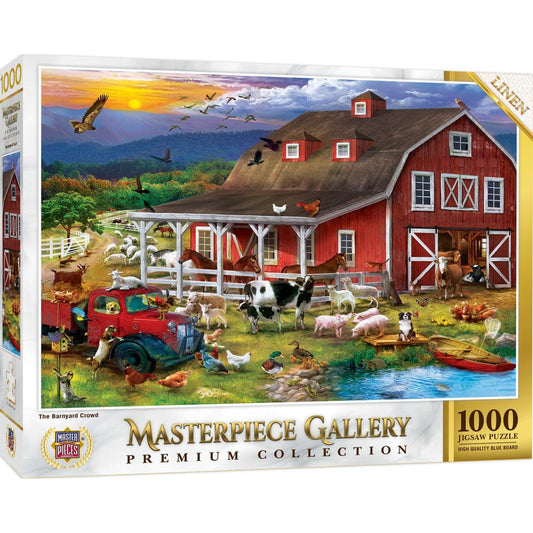 MasterPieces-MasterPiece Gallery - The Barnyard Crowd - 1000 Piece Puzzle-82132-Legacy Toys