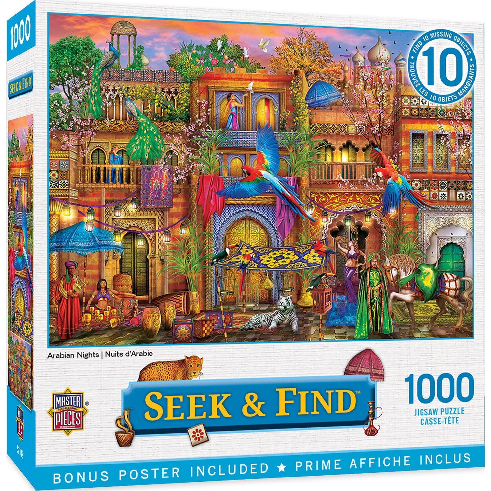 MasterPieces-Seek & Find - Arabian Nights - 1000 Piece Puzzle-72112-Legacy Toys