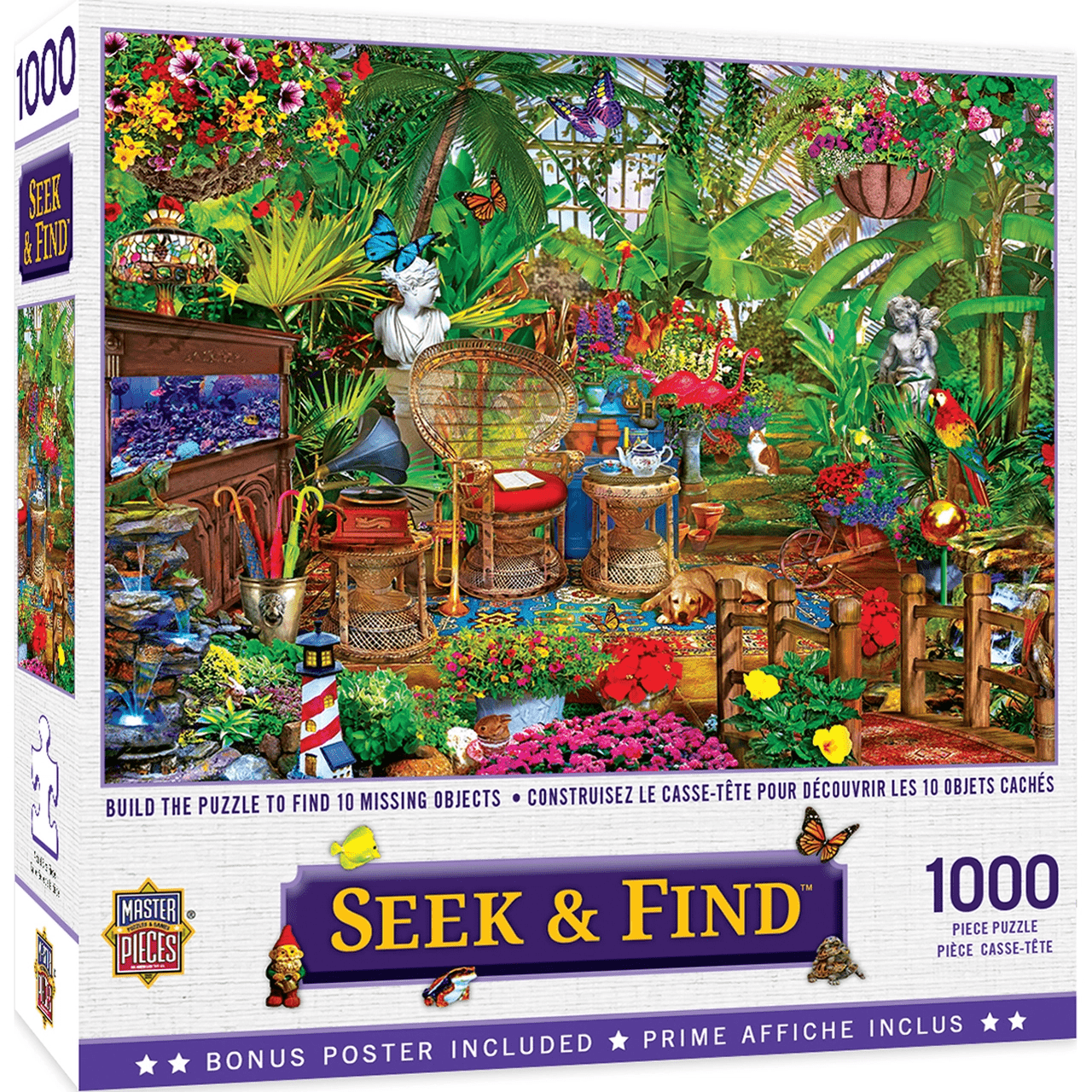 MasterPieces-Seek & Find - Garden Hideway - 1000 Piece Puzzle-72004-Legacy Toys