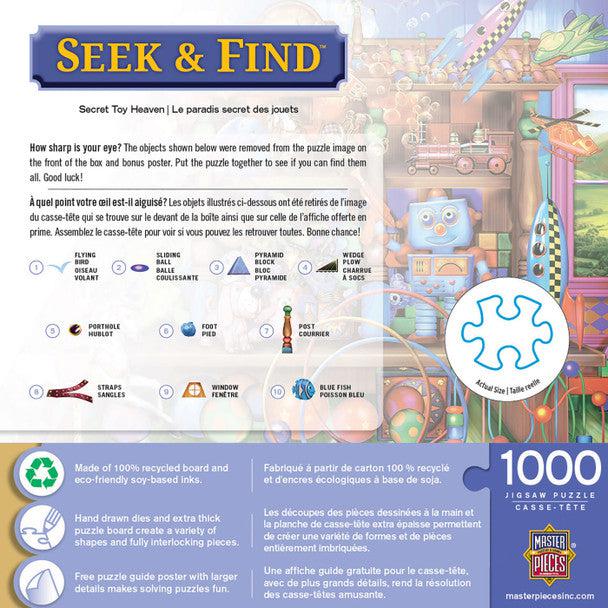 MasterPieces-Seek & Find - Secret Toy Heaven - 1000 Piece Puzzle-72101-Legacy Toys