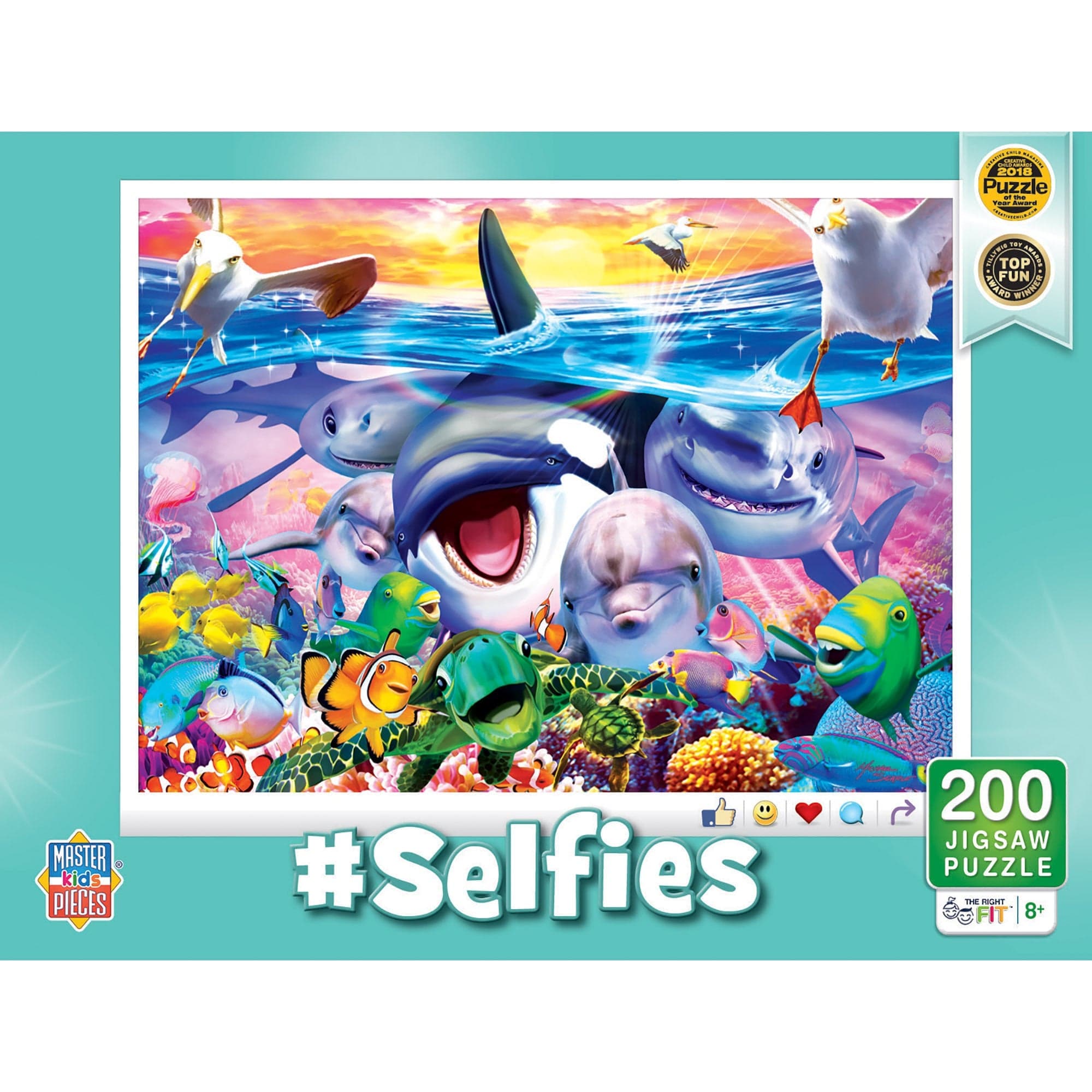 MasterPieces-Selfies - Wild Waves - 200 Piece Puzzle-12119-Legacy Toys