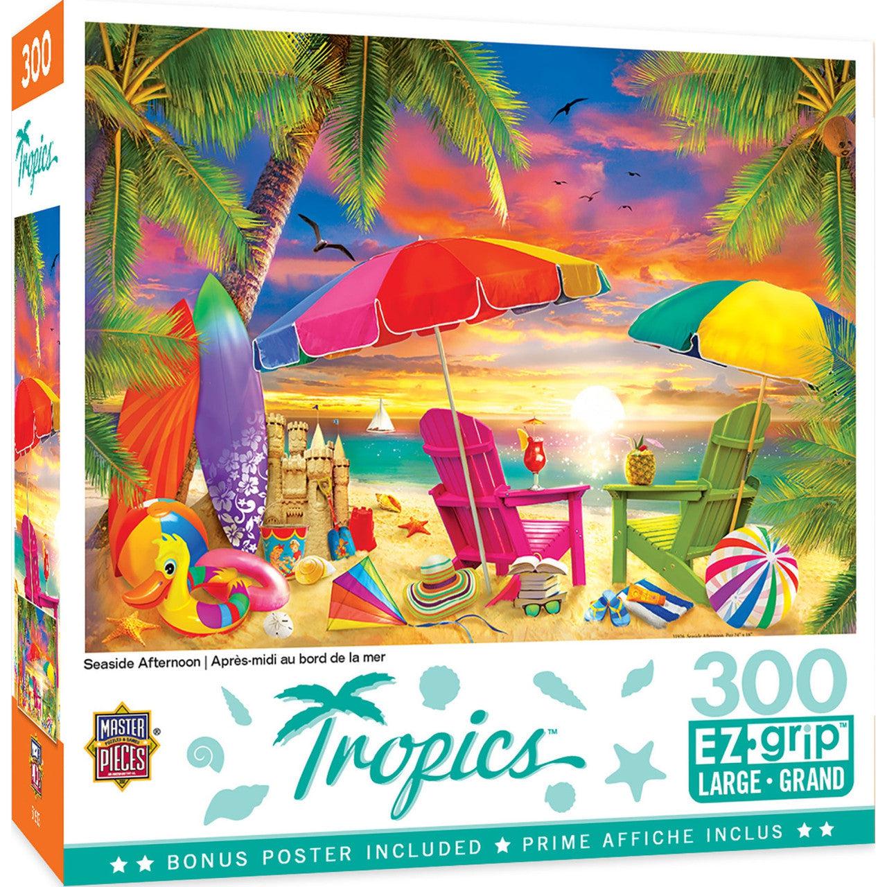 MasterPieces-Tropics - Seaside Afternoon - 300 Piece EzGrip Puzzle-31926-Legacy Toys