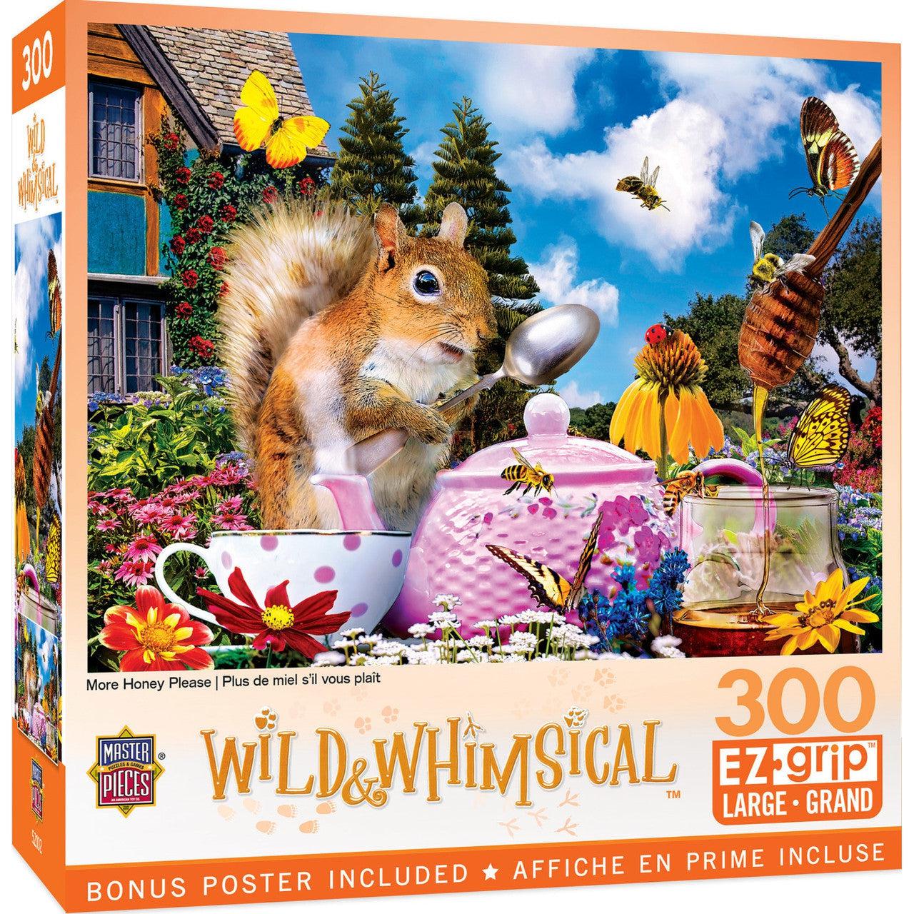 MasterPieces-Wild & Whimsical - More Honey Please - 300 Piece EzGrip Puzzle-32217-Legacy Toys