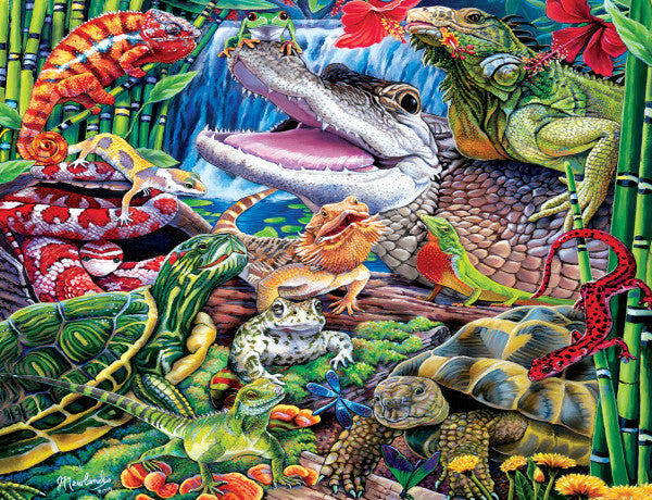 MasterPieces-World of Animals - Reptile Friends - 100 Piece Puzzle-12312-Legacy Toys