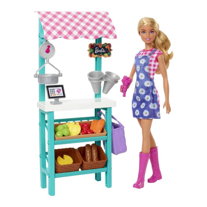 Mattel-Barbie - Farmers Market Playset with Doll-HCN22-Legacy Toys