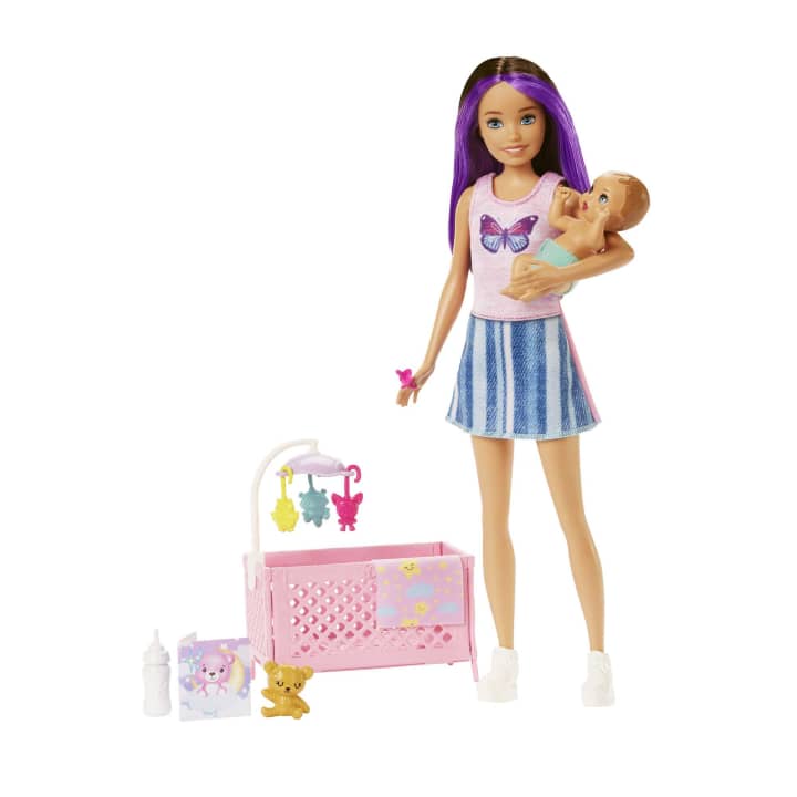 Mattel-Barbie Skipper Babysitters Playset With Skipper Doll, Baby Doll With Sleepy Eyes-HJY33-Legacy Toys