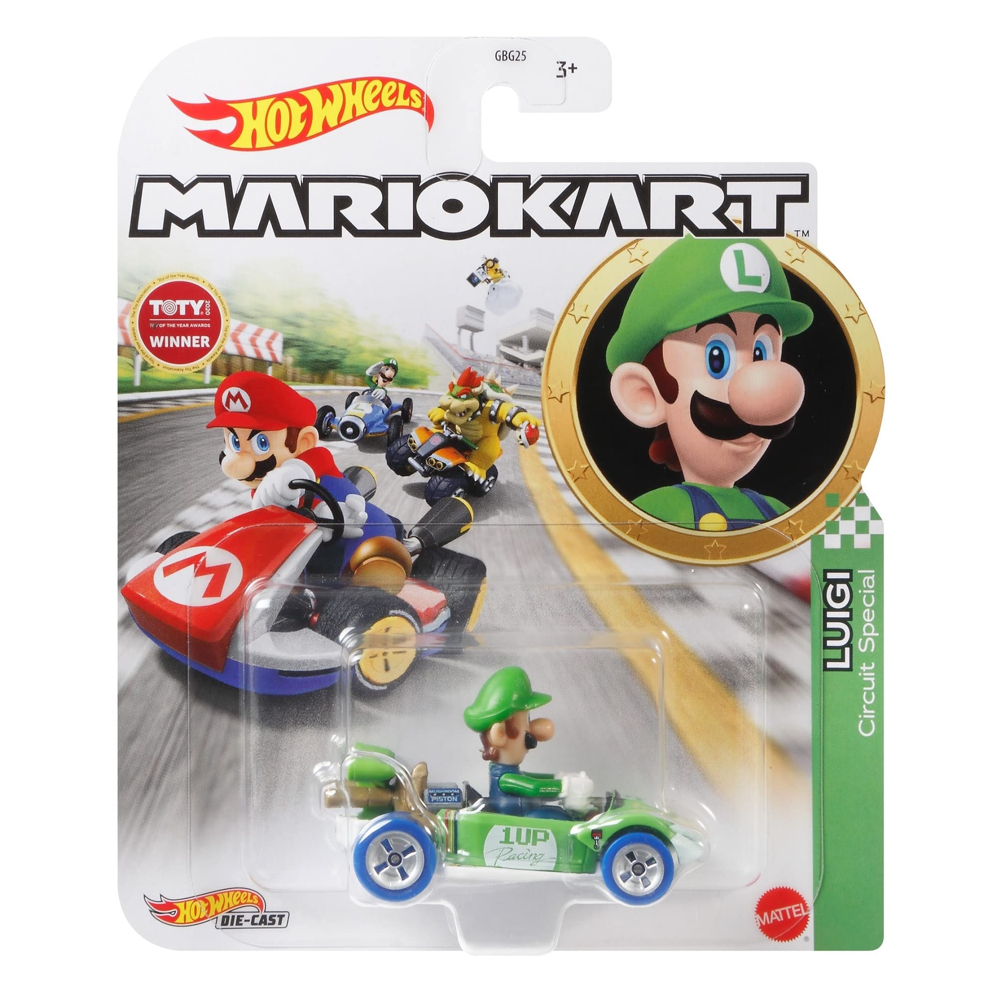 Mattel-Hot Wheels Mario Kart - Luigi Circuit Special-GRN18-Legacy Toys