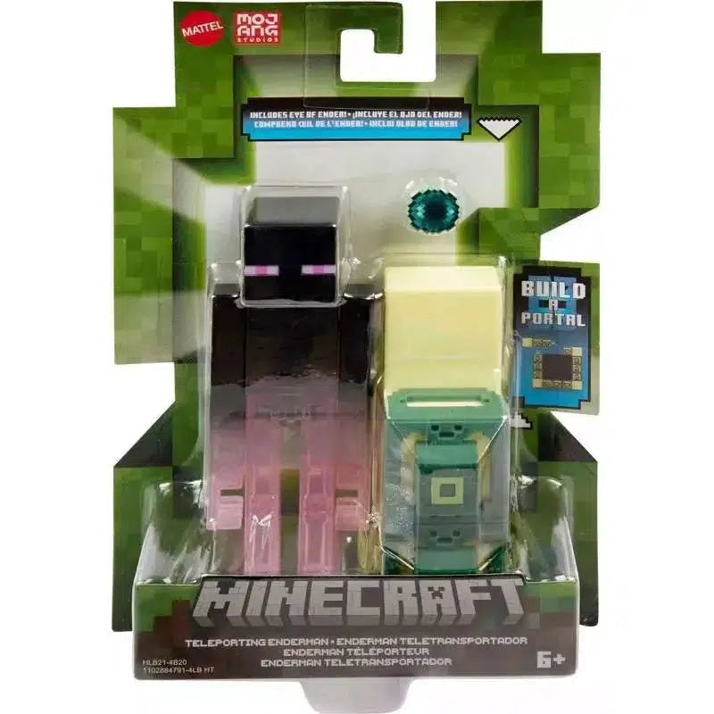 Mattel-MINECRAFT Build-A-Portal Single Figures-HLB21-Teleporting Enderman-Legacy Toys