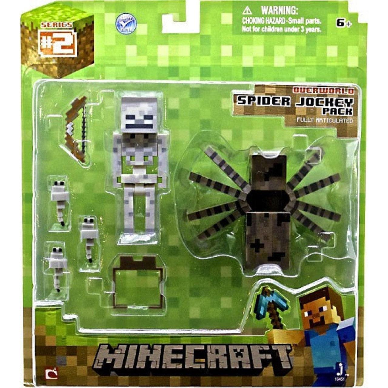 Mattel-Minecraft Craft-a-Block 2-Pack Assortment Figures-HLB29-Skeleton Spider Jockey-Legacy Toys