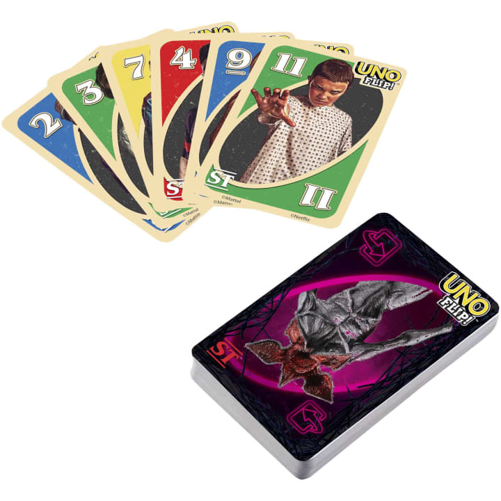 Mattel-Uno Flip! - Stranger Things Card Game-HJP41-Legacy Toys