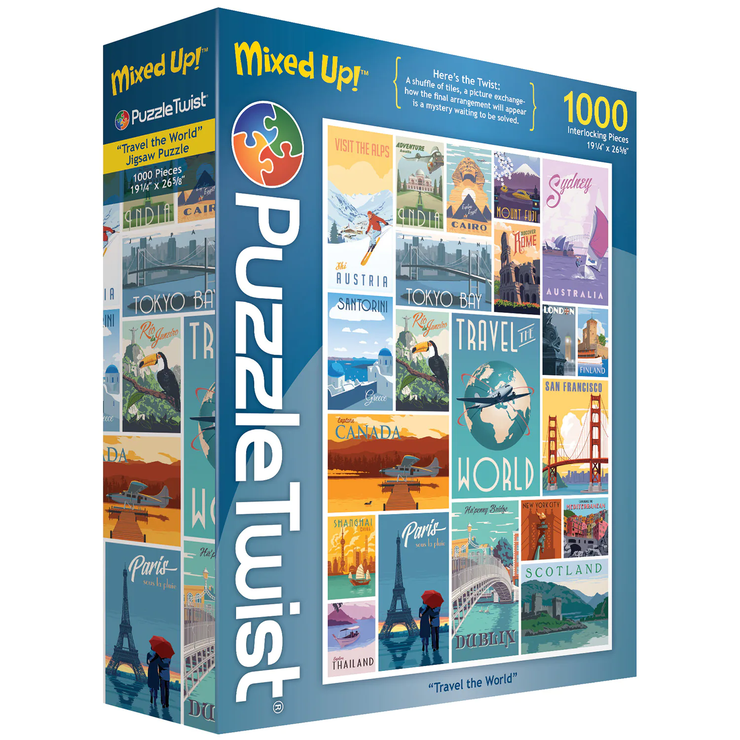 Maynards-Puzzle Twist - Travel the World - 1,000 Piece Puzzle-MA10610-Legacy Toys