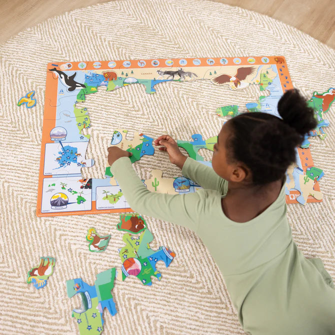 Melissa & Doug-National Parks U.S.A. Map Floor Puzzle – 45 Piece-30914-Legacy Toys