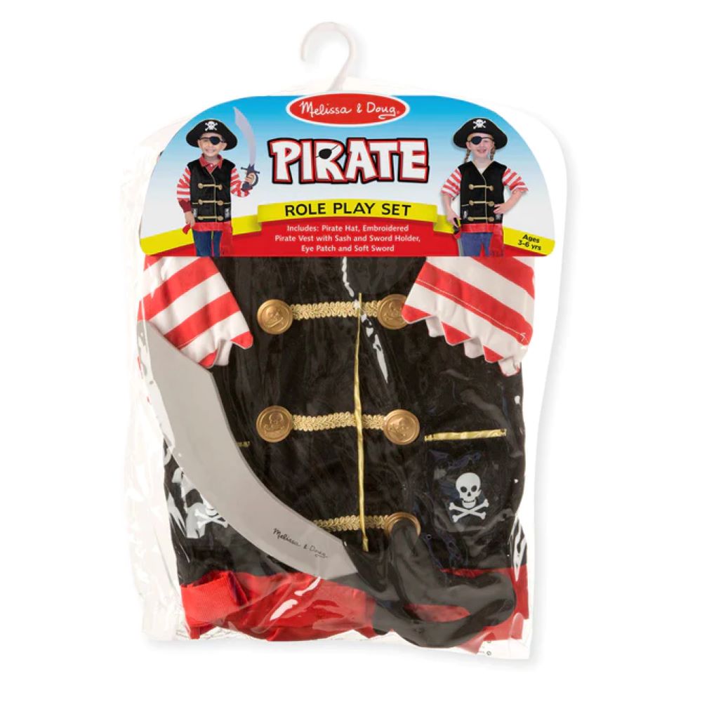 Melissa & Doug-Pirate Role Play Dress-up Costume Set--Legacy Toys