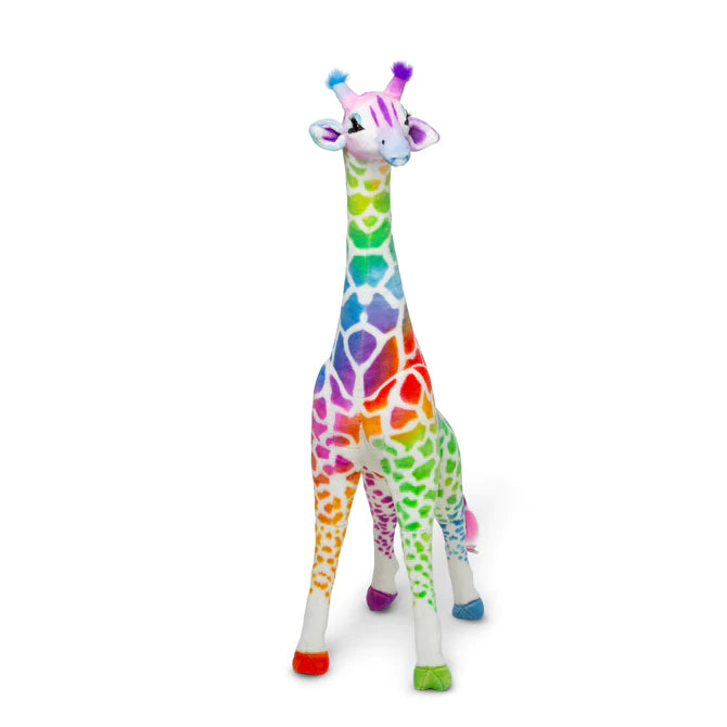 Melissa & Doug-Rainbow Giraffe - Lifelike Animal Giant Plush-32203-Legacy Toys