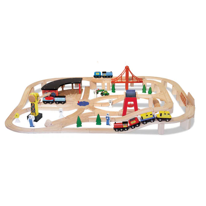 Melissa & Doug-Wooden Railway Set-701-Legacy Toys