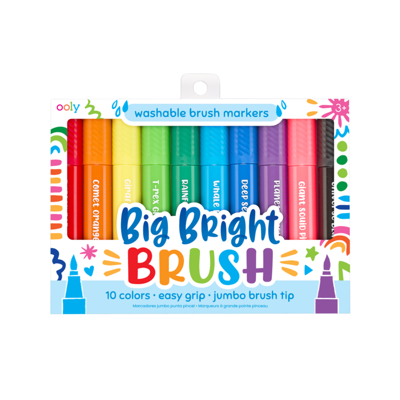 Ooly-Big Bright Brush Markers Set of 10-130-090-Legacy Toys