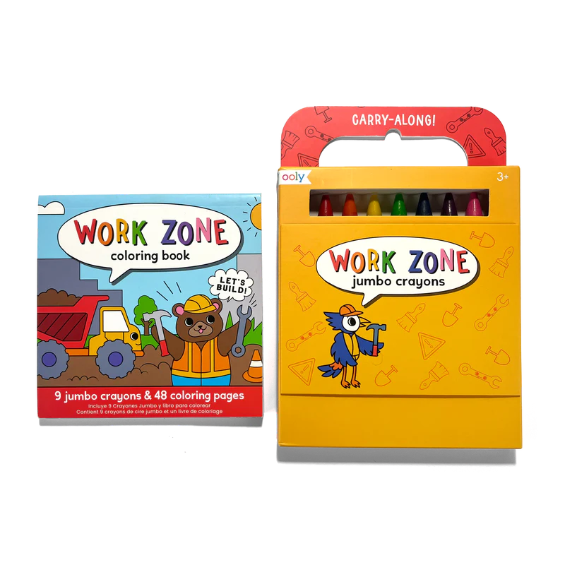 Ooly-Carry Along Crayon & Coloring Book Kit - Work Zone-138-027-Legacy Toys