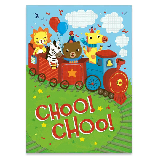 Peaceable Kingdom-Choo Choo Foil Birthday Cards-11090-Legacy Toys