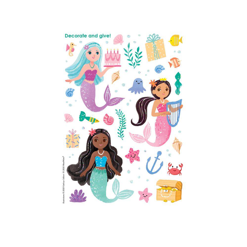 Peaceable Kingdom-Decorate You Own Sticker Card - Mermaid-6300ST-Legacy Toys