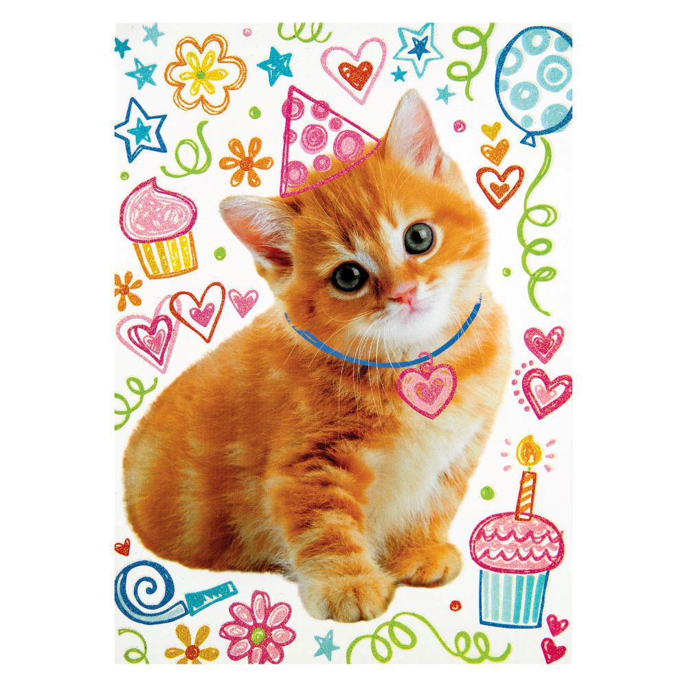 Peaceable Kingdom-Glitter Kitty Doodle Birthday Card-11493-Legacy Toys