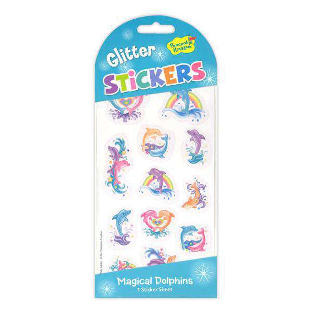 Peaceable Kingdom-Glitter Sticker Pack - Magical Dolphin-STK227-Legacy Toys