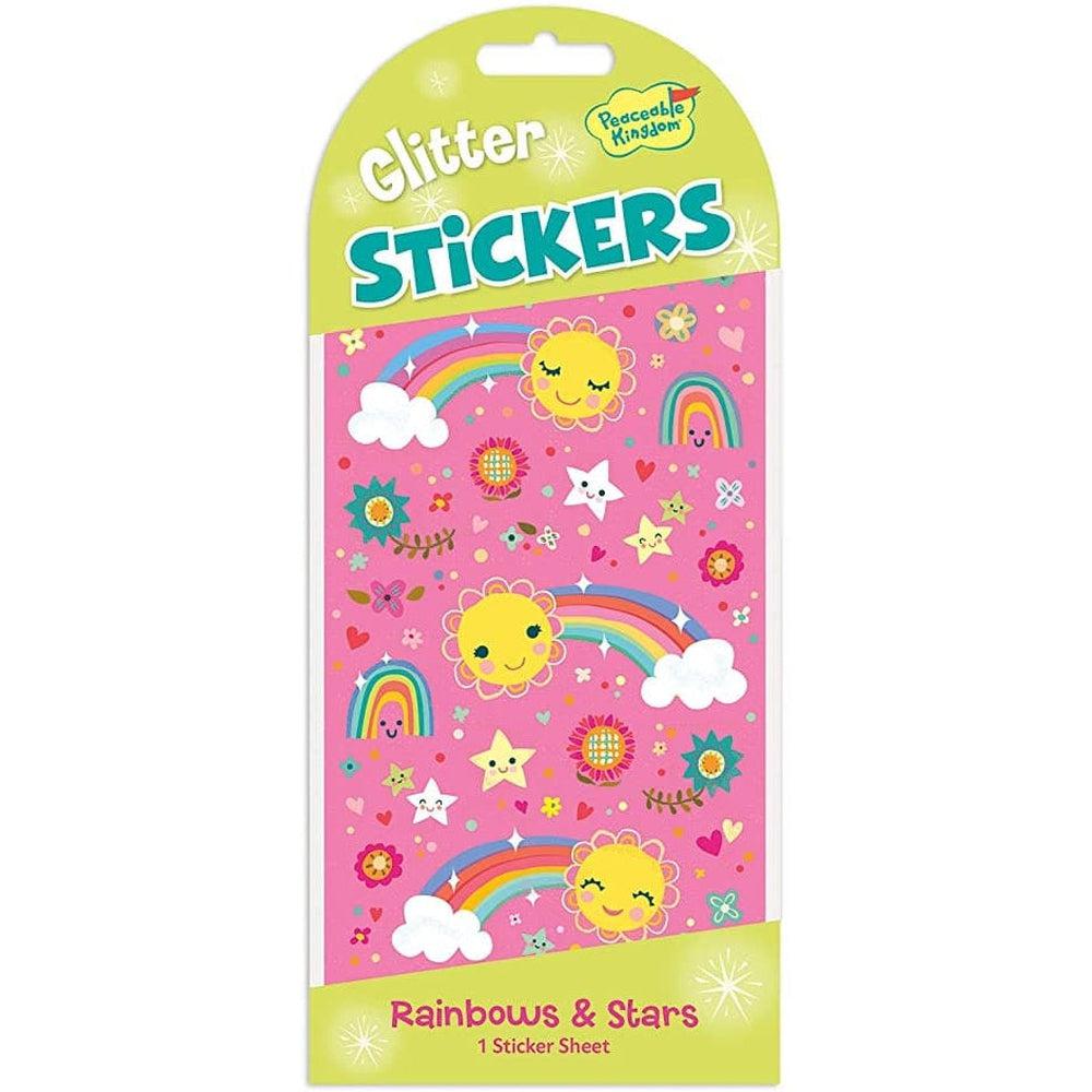 Peaceable Kingdom-Glitter Sticker Pack - Rainbow & Stars-STK208-Legacy Toys