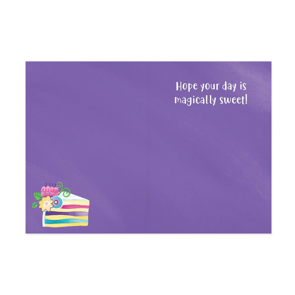 Peaceable Kingdom-Glitter Unicorn Cake Birthday Card-11496-Legacy Toys