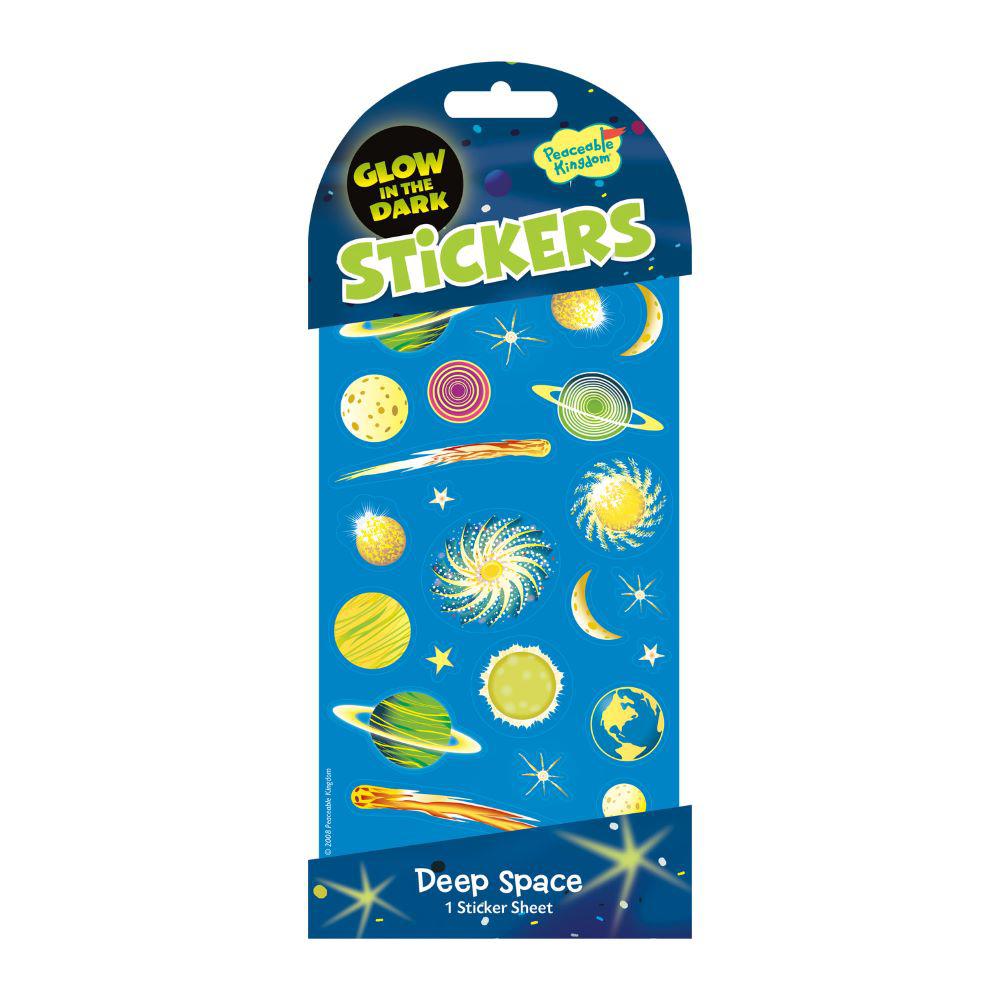 Peaceable Kingdom-Glow in the Dark Sticker Pack - Deep Space-STK44-Legacy Toys