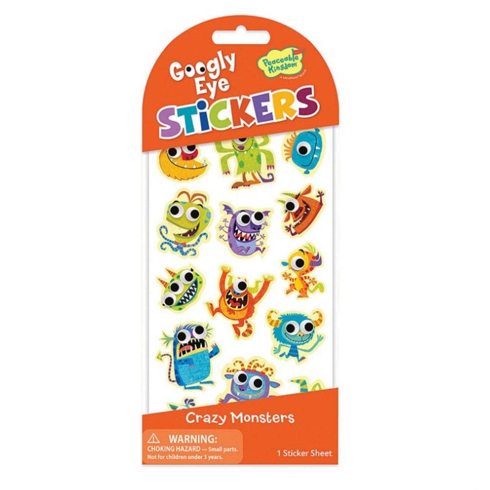 Peaceable Kingdom-Googly Eye Sticker Pack Crazy Monsters-STK256-Legacy Toys