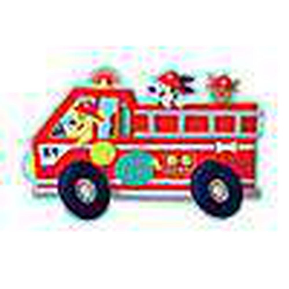Peaceable Kingdom-Shiny Fire Truck Pups Floor Puzzle - 39 Pieces-ws-pz19-Legacy Toys