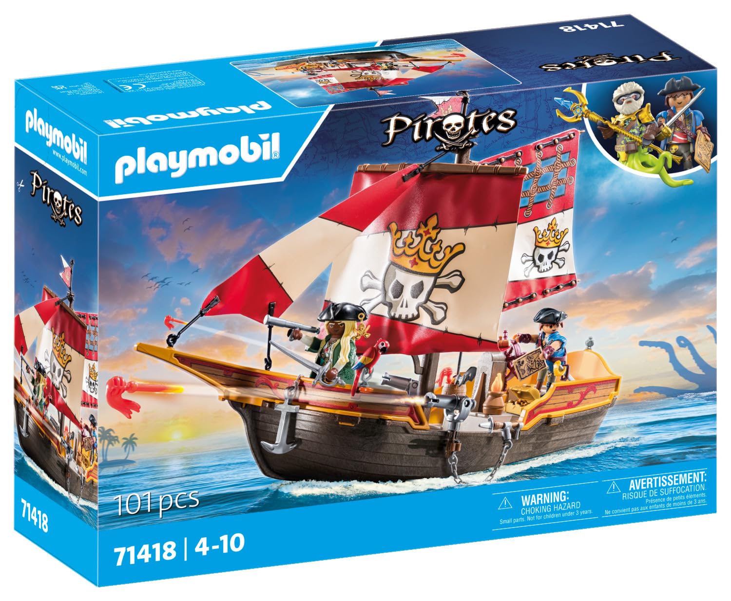 Playmobil-Pirate Ship-71418-Legacy Toys