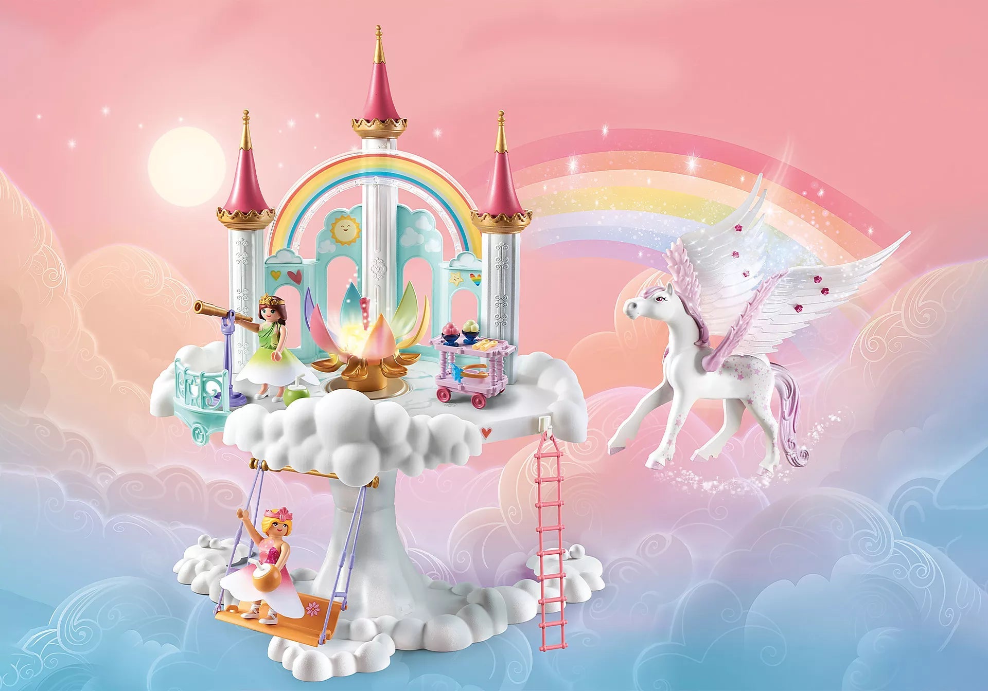 Playmobil-Princess Magic - Rainbow Castle in the Clouds-71359-Legacy Toys