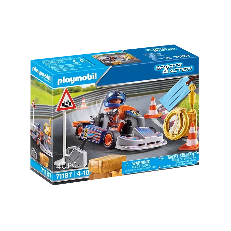 Playmobil-Sports & Action - Go-Kart Racer Gift Set-71187-Legacy Toys