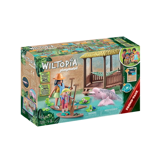 Playmobil-Wiltopia - Paddling Tour with River Dolphins-71143-Legacy Toys