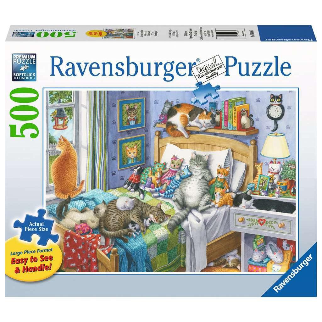 Ravensburger-Cat Nap - 500 Piece Large Format Puzzle-14966-Legacy Toys