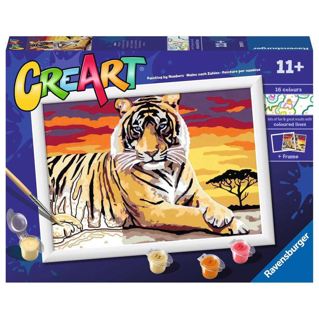 Ravensburger-CreArt Majestic Tiger 7x10 Paint by Number-28937-Legacy Toys