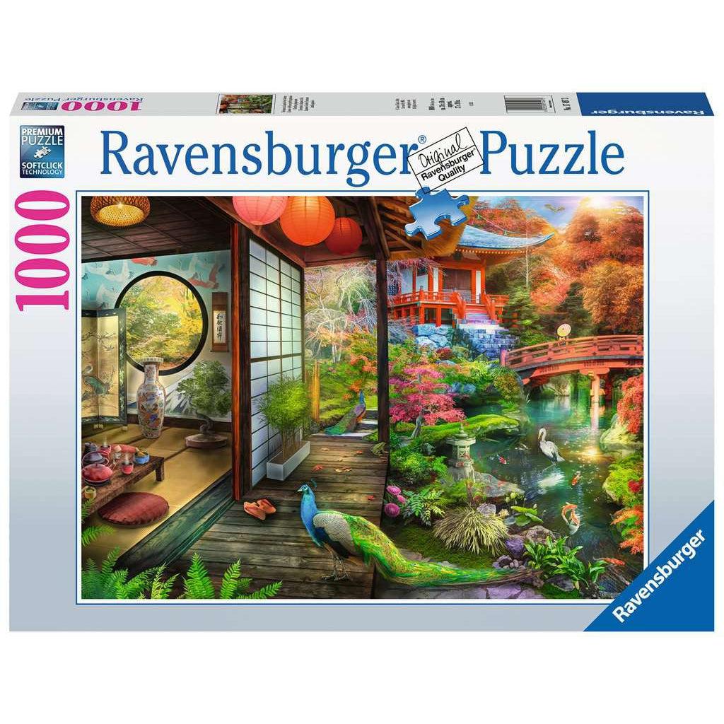 Ravensburger-Japanese Garden Teahouse 1000 Piece Puzzle-17497-Legacy Toys