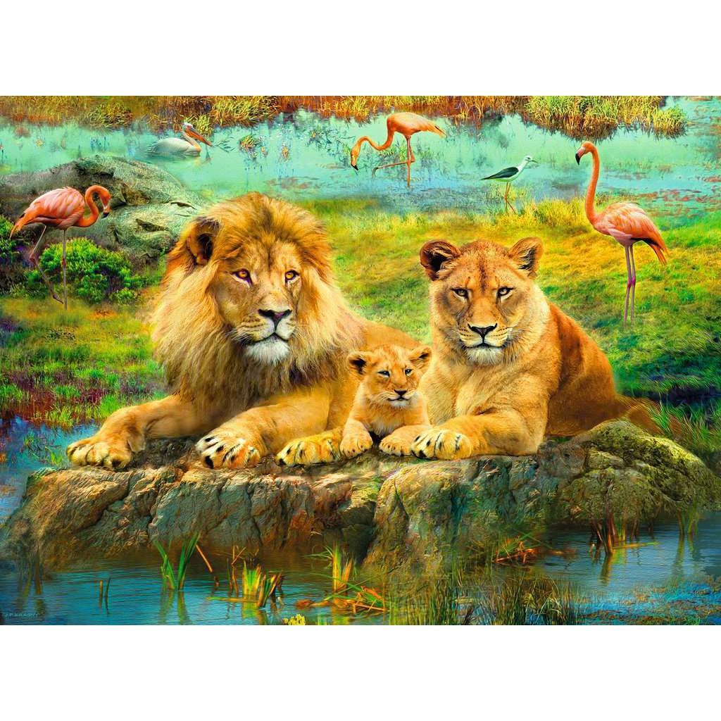 Ravensburger-Lions in the Savanna 500 Piece Puzzle-16584-Legacy Toys