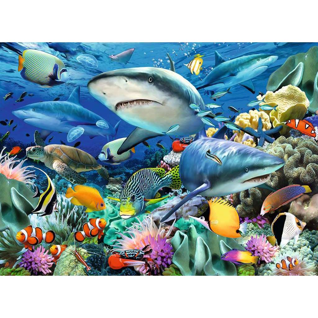 Ravensburger-Shark Reef 100 Piece Puzzle-10951-Legacy Toys