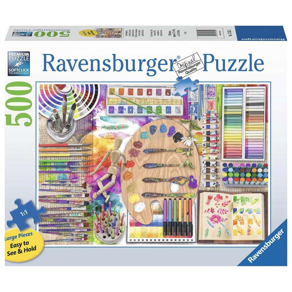 Ravensburger-The Artist's Palette 500 Piece Large Format Puzzle-17535-Legacy Toys