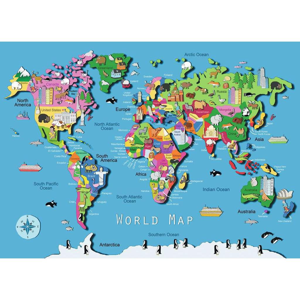 Ravensburger-World Map - 60 Piece Puzzle-9607-Legacy Toys